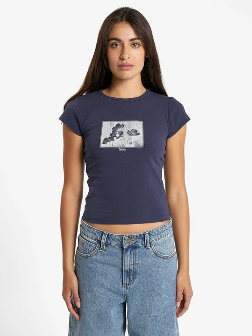 Turn Around Cap Sleeve Tee / Station Navy