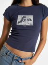 Turn Around Cap Sleeve Tee / Station Navy