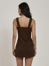 Connie Pinstripe Dress / Brown