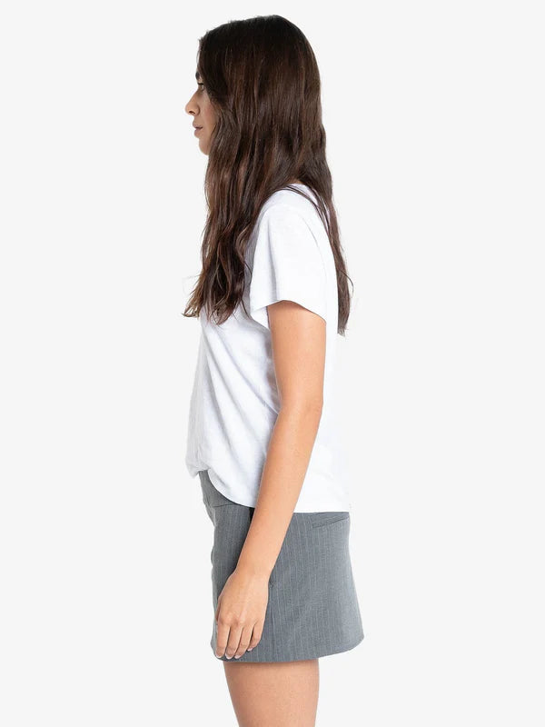 Christina Pinstripe Mini Skirt / Metal Grey