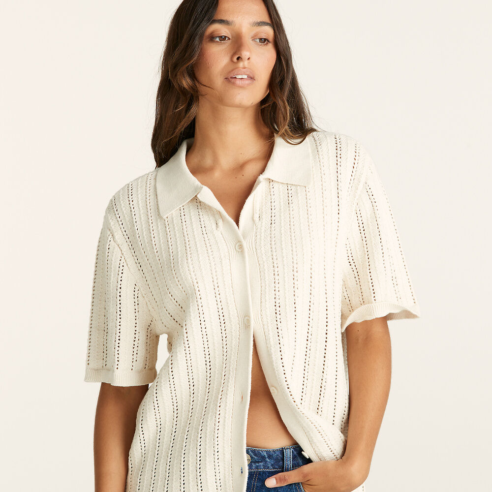 Runaways Crochet Shirt / Sand Dunes