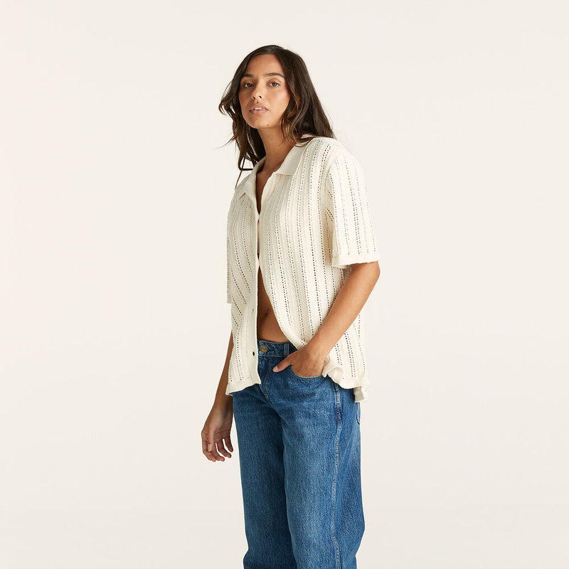 Runaways Crochet Shirt / Sand Dunes