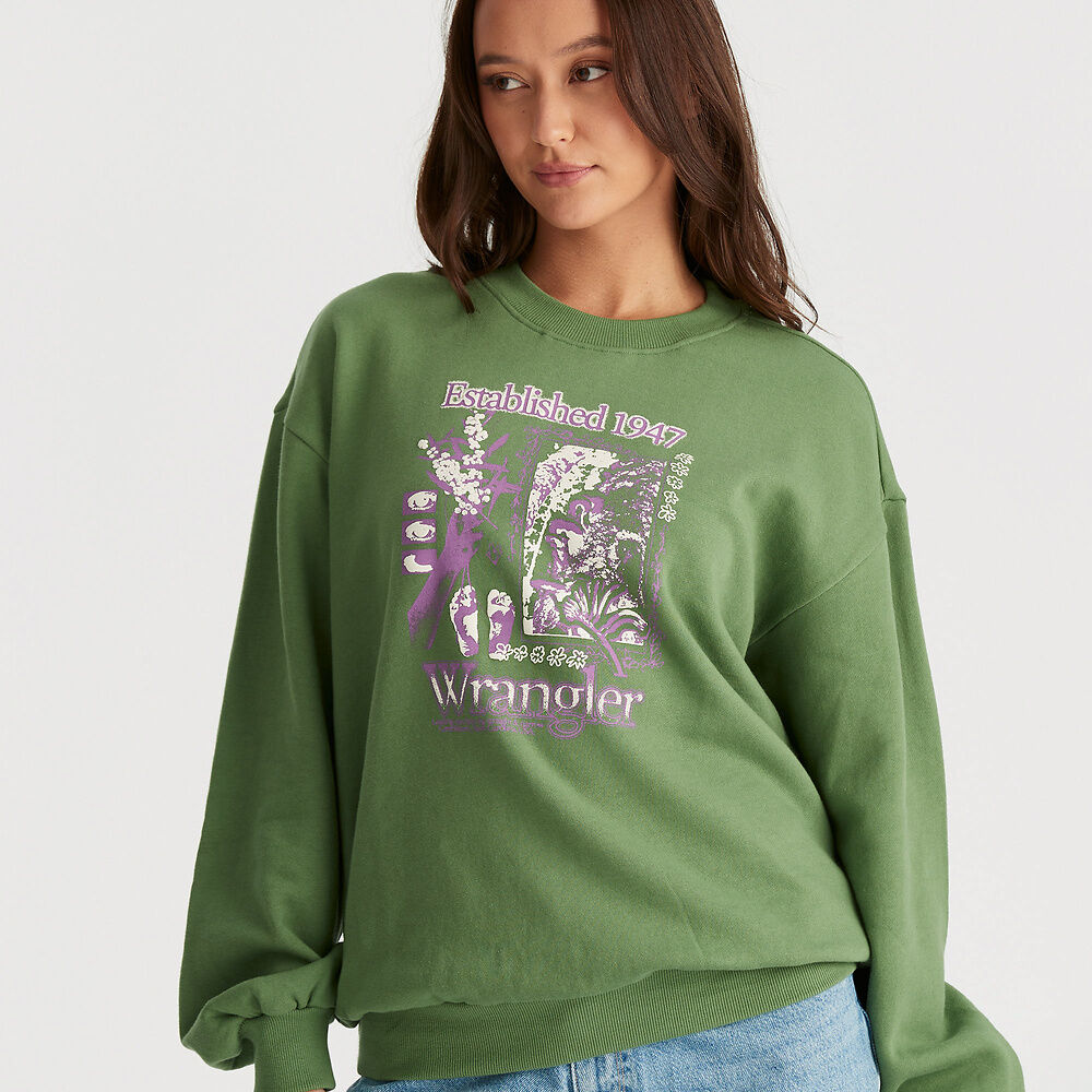 Wattle Slouch Sweater / Elm Green