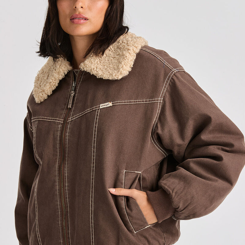 Carrie Bomber Jacket / Washed Brown