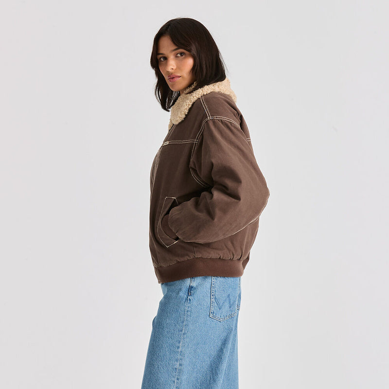 Carrie Bomber Jacket / Washed Brown