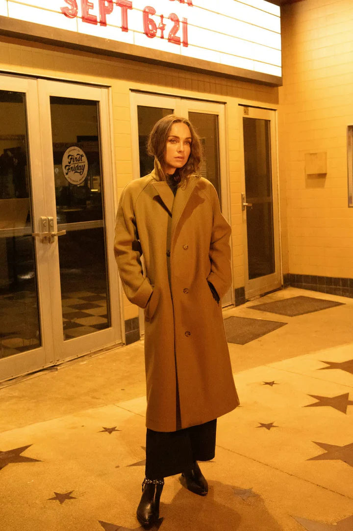 Lennox Stretch Felted Coat / Khaki