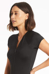 Essentials Short Sleeved Multifit Boyleg One Piece / Black