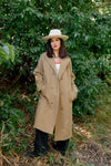 Lennox Stretch Felted Coat / Khaki