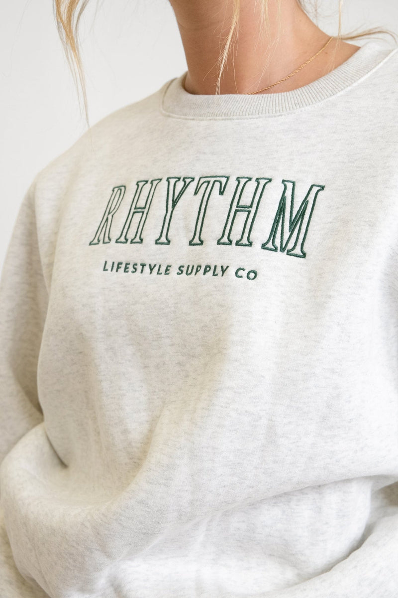 College Crew Neck Fleece / Grey Marle
