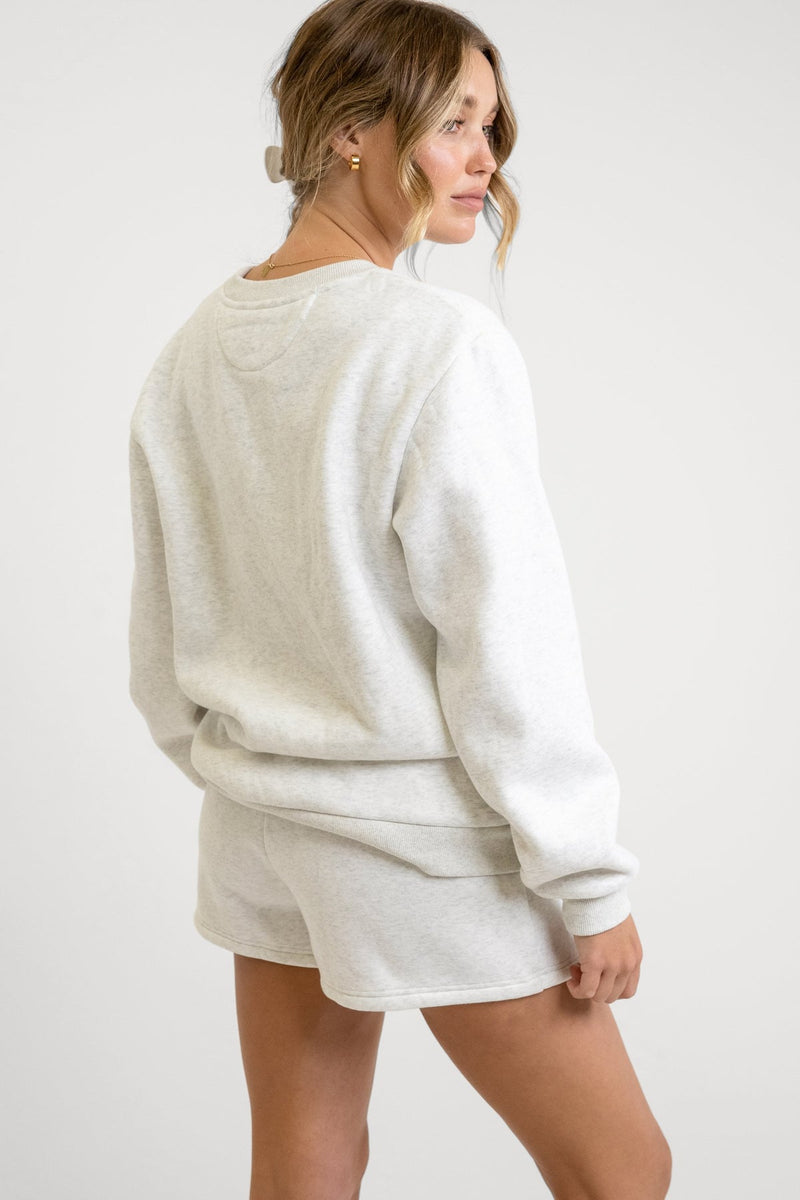 College Crew Neck Fleece / Grey Marle