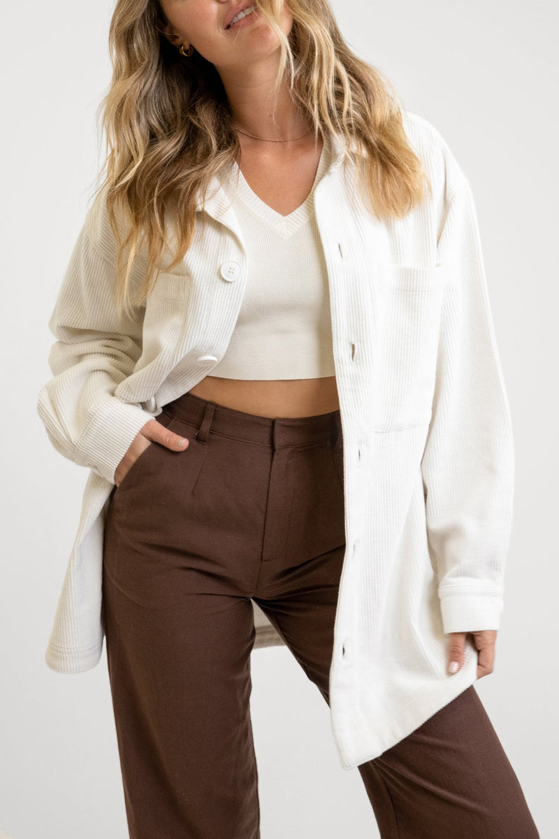 Corduroy Oversized Shacket / Ivory