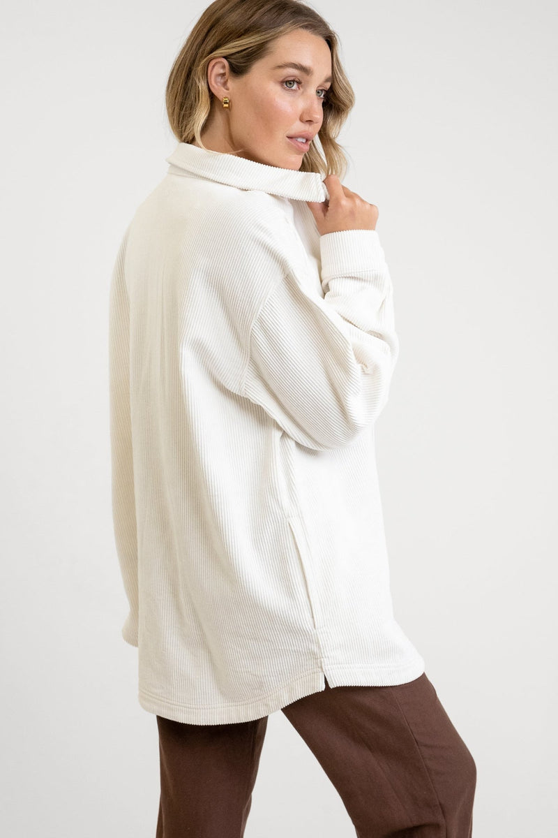 Corduroy Oversized Shacket / Ivory
