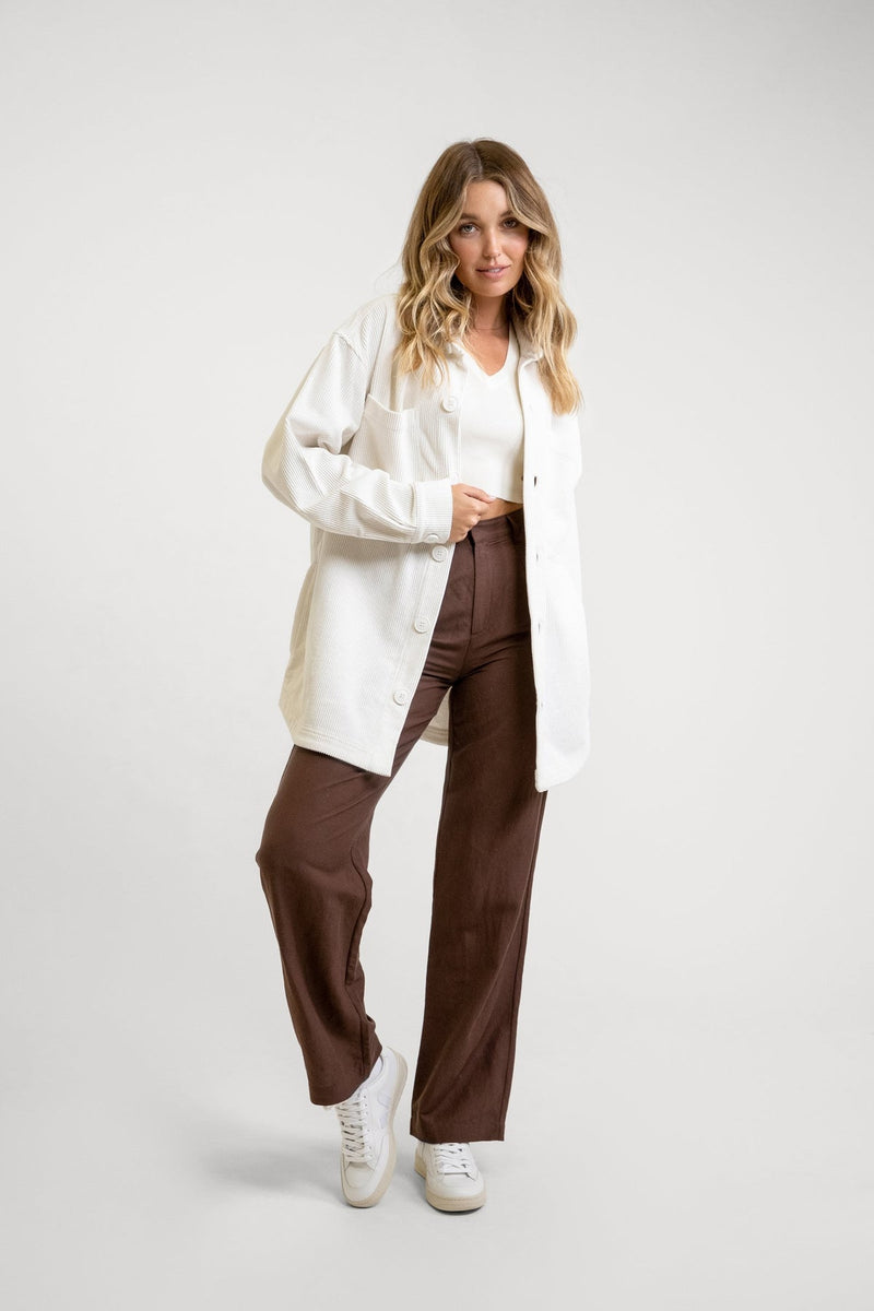 Corduroy Oversized Shacket / Ivory