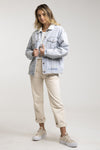 Sherpa Lined Boyfriend Denim Jacket