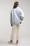 Sherpa Lined Boyfriend Denim Jacket