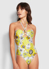 Ring Front One Piece / Wild Lime