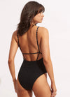 Second Wave V Neck One Piece / Black