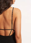 Second Wave V Neck One Piece / Black