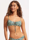 Drawstring Neck Bralette / Evergreen / Wild At Heart