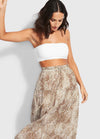 Serpentine Tiered Skirt Chocolate - AKWA SURF