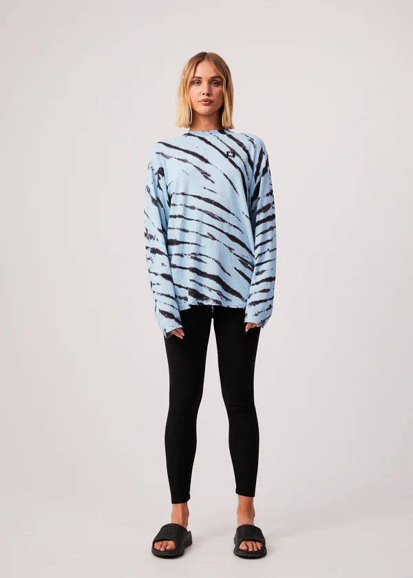 Controlla Unisex Hemp Tie-Dye Long Sleeve T-Shirt / Sky Blue