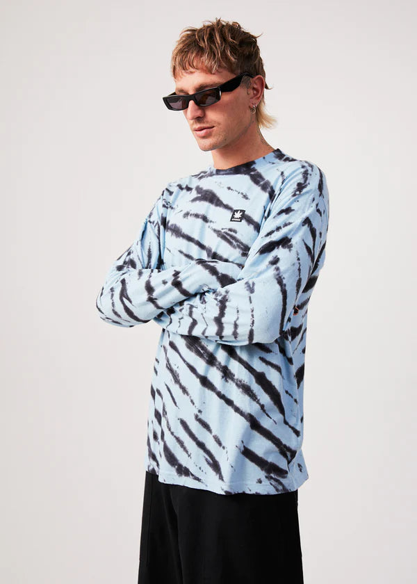 Controlla Unisex Hemp Tie-Dye Long Sleeve T-Shirt / Sky Blue