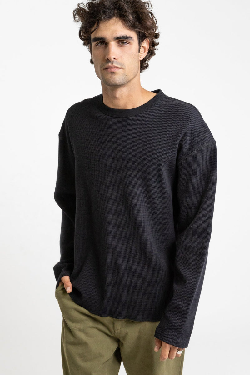 Classic Waffle Knit Vintage Black