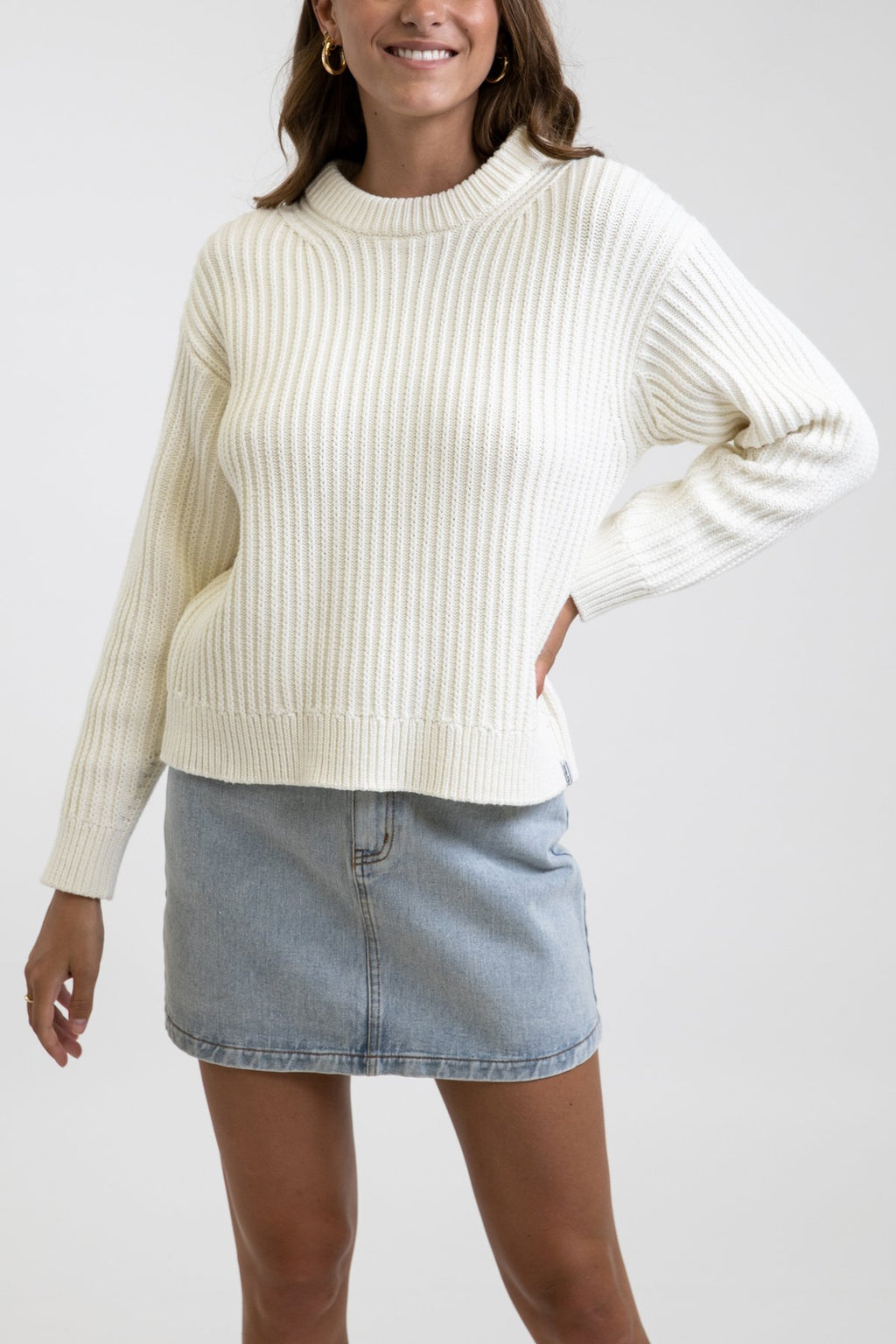 Classic Cable Knit Vintage White