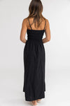 Classic Shirred Midi Dress / Black