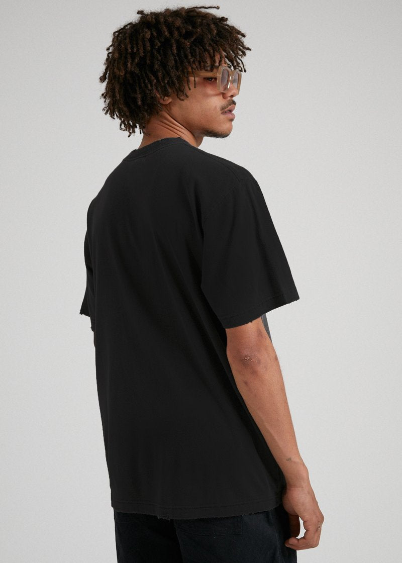 Tito Flame Retro Fit Tee Black - AKWA SURF