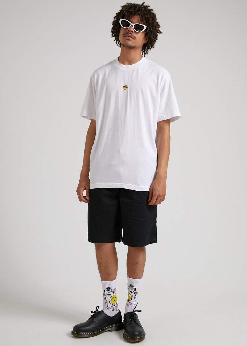 Tito Flame Retro Fit Tee White - AKWA SURF