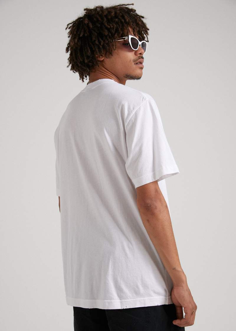 Tito Flame Retro Fit Tee White - AKWA SURF