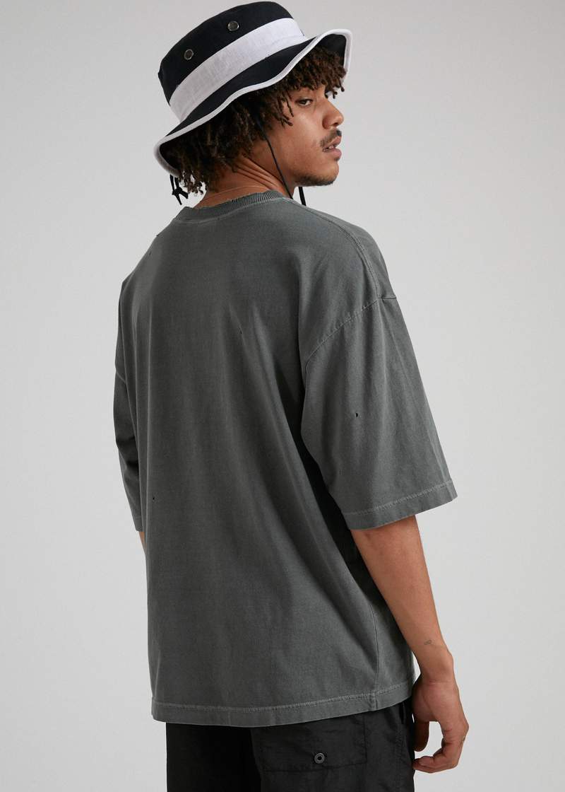 Recycle or Die Oversized Tee Gunmetal - AKWA SURF