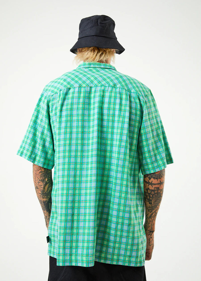 Meadows Hemp Check Cuban Short Sleeve Shirt / Forest Check