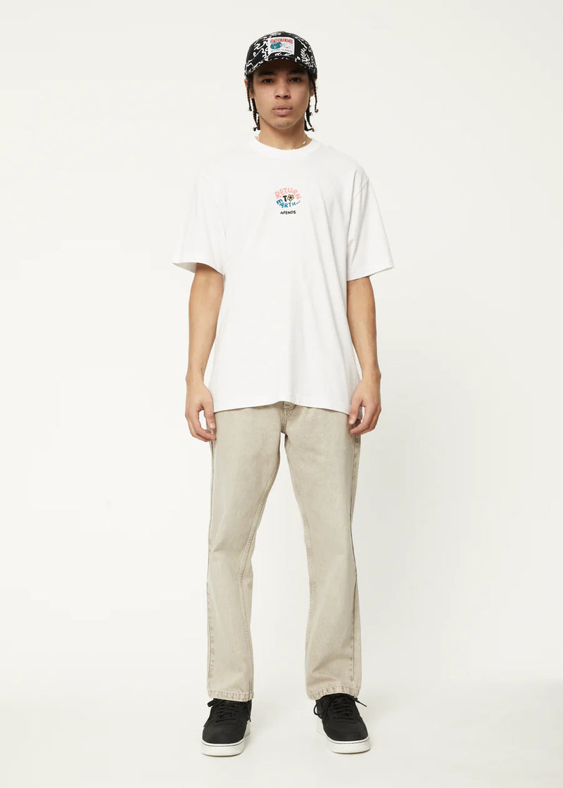 Return to Earth Recycled Retro Graphic T-Shirt / White