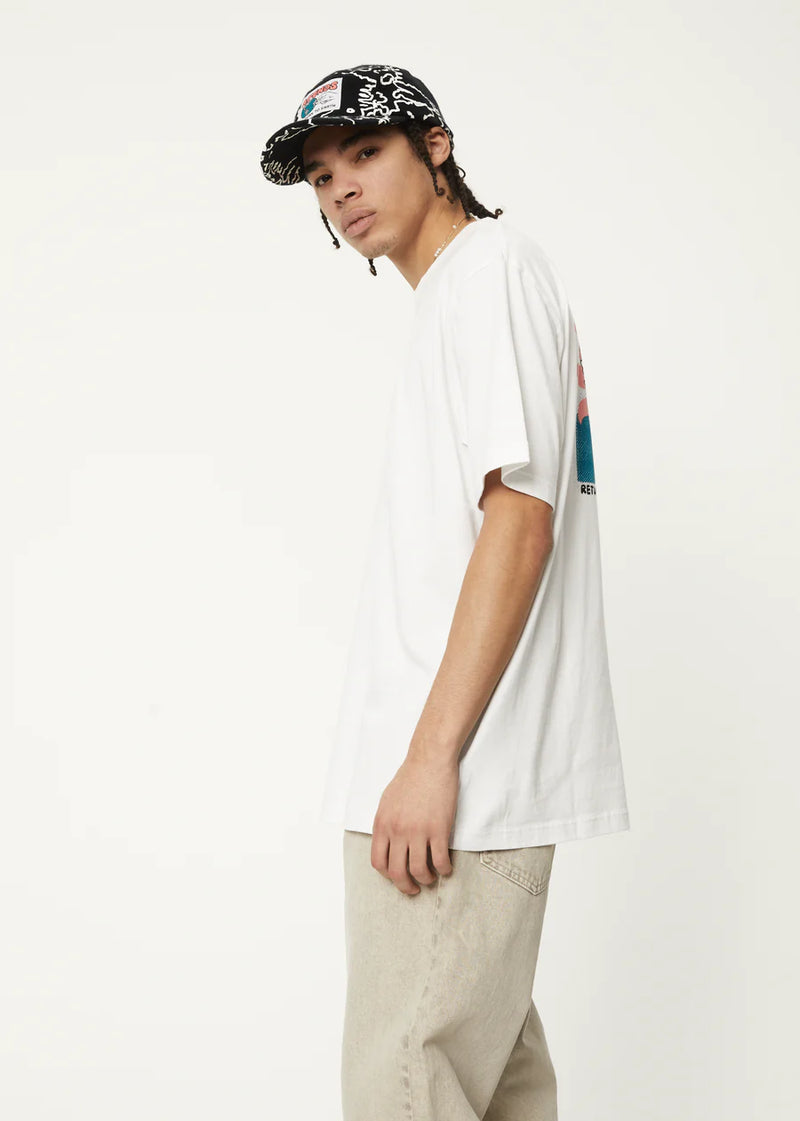 Return to Earth Recycled Retro Graphic T-Shirt / White