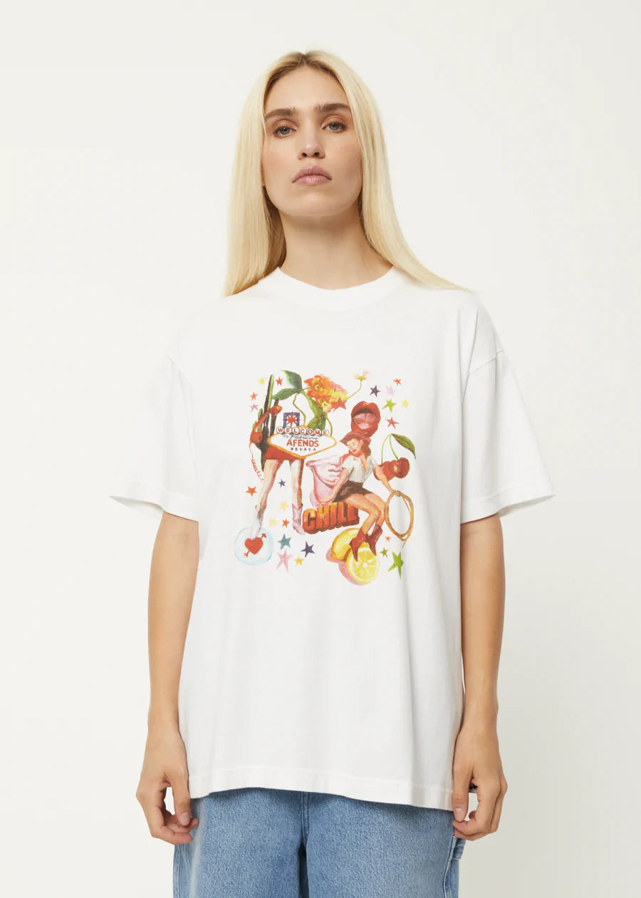 Josie Slay Recycled Oversized Graphic T-shirt / White