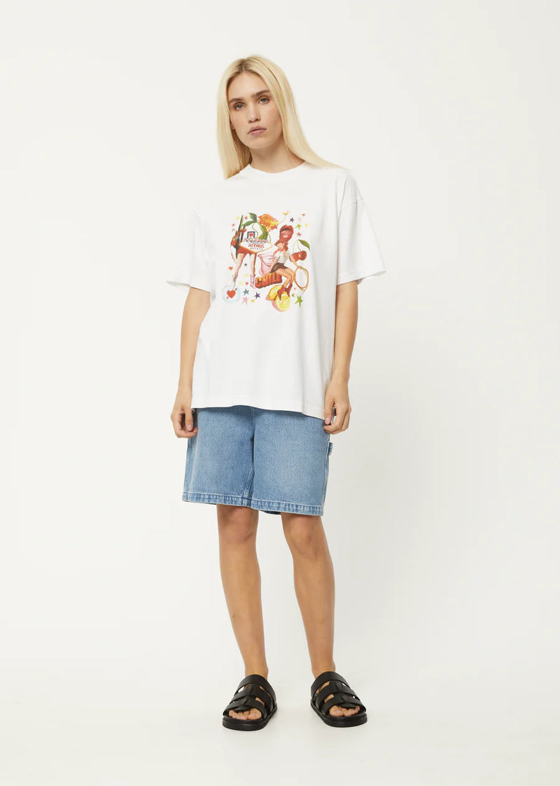 Josie Slay Recycled Oversized Graphic T-shirt / White