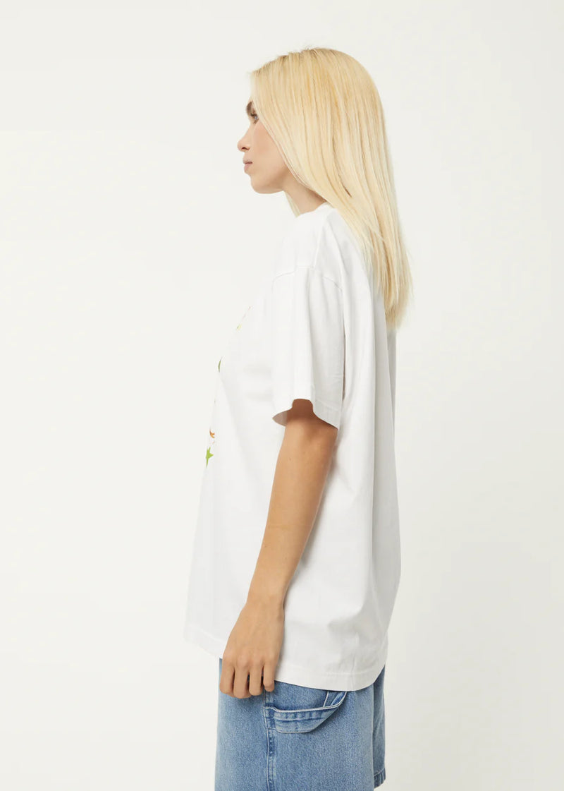 Josie Slay Recycled Oversized Graphic T-shirt / White