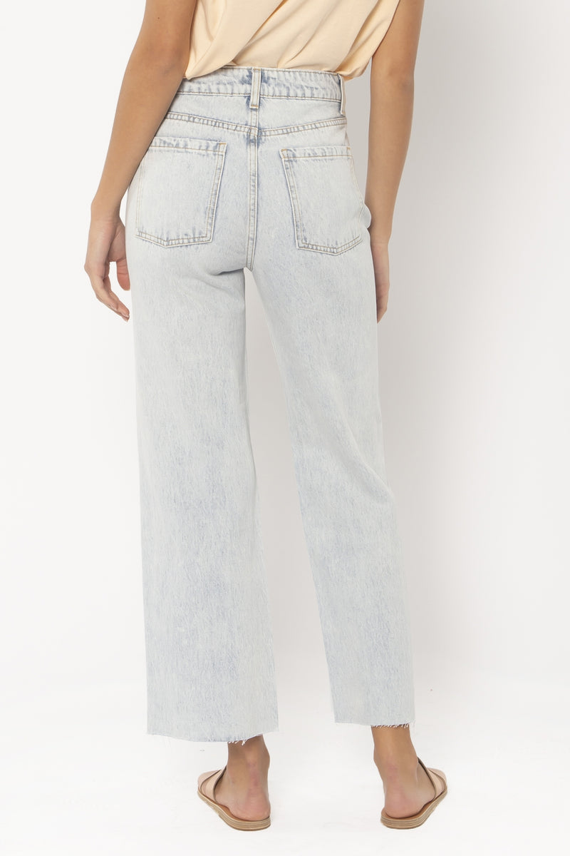 Gabi Crop Flare Wvn Denim Pant Sunfade